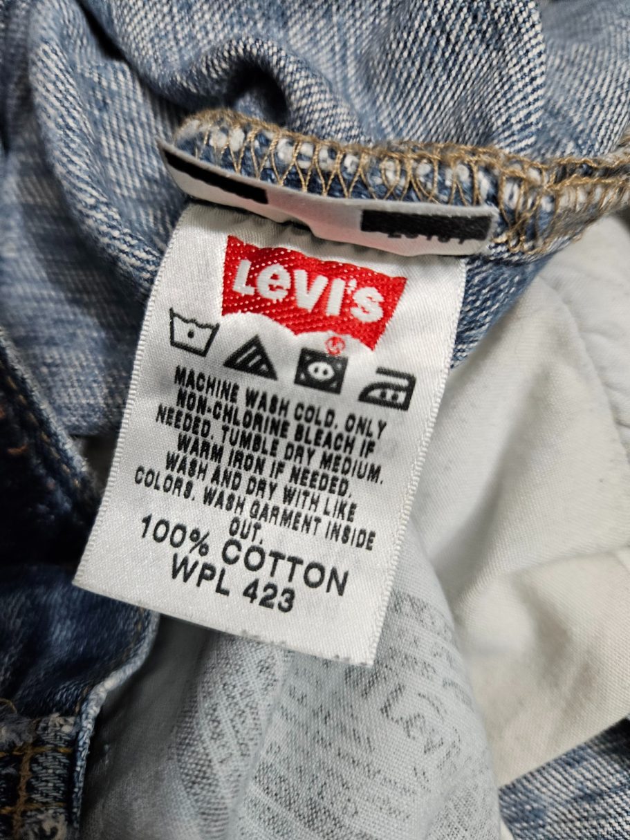 Before the Sewing Begins Vintage Levi's jeans from around 2007 before becoming an upcycled denim bag