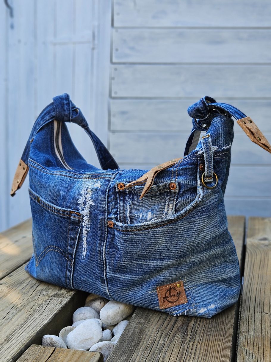 New Crossbody Bag for Etsy Handmade upcycled denim crossbody bag by Gabus81 made from vintage Levi's jeans